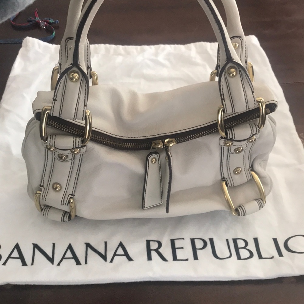 Banana Republic leather Cream handbag